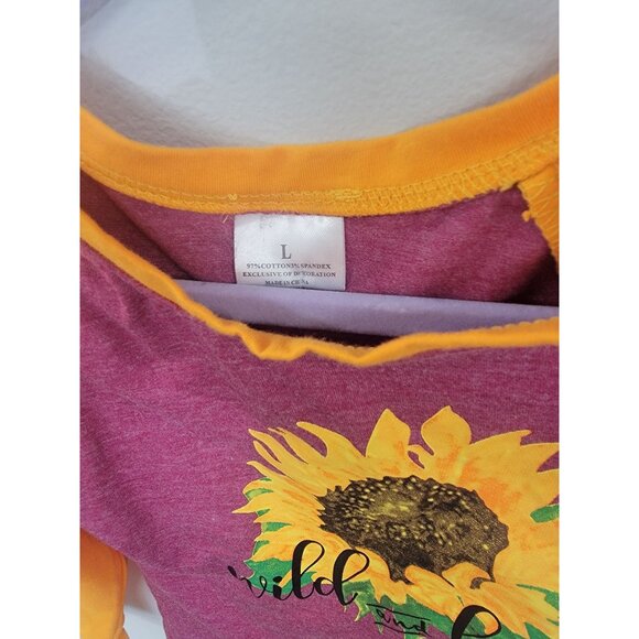 Wild & Free Sunflower Raglan Shirt 4T - Picture 3 of 4